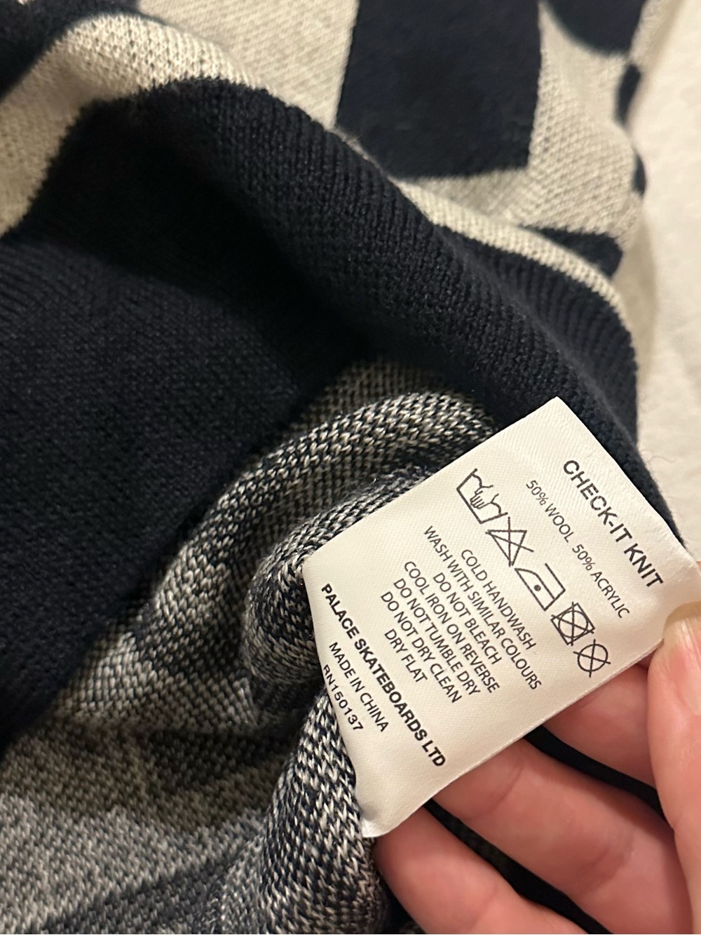 Palace Check it Knit Sweater Black/Grey - Picture 8 of 8